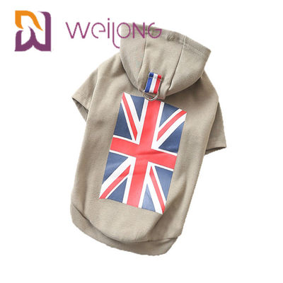 The Union Jack Rubber Print UK Flag Pet Hoodie Short Type BSCI Cute Dog Hoodies