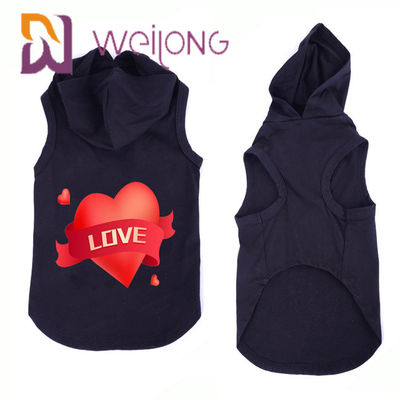 Autumn Sleeveless Cat Dog Printed Pet Hoodie Dog And Cat Clothes