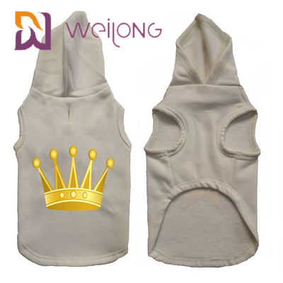 Customizable Patterns CVC Cotton Dog Hoodie With Rubber Print