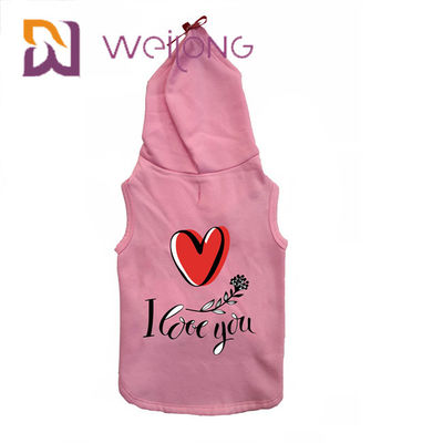 CVC Cotton Sweatshirt Fleece Keep Warm Pink Pet Hoodie Dogs / Cats