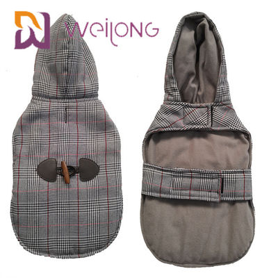 Houndstooth Brushed Tricot Custom Dog Hoodies Winter Keep Warm BSCI Puppy Hoodie