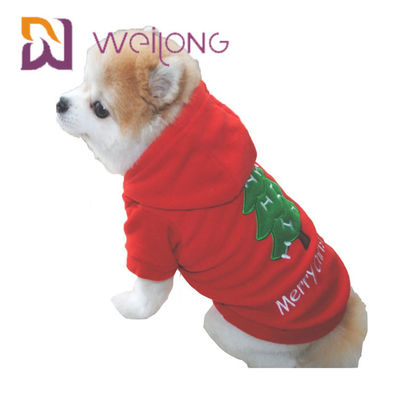 Embroider Polar Fleece Pet HOODIE  For Christmas Dog Fleece Hoodie