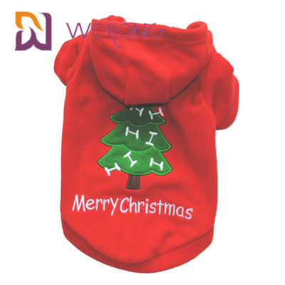 Embroider Polar Fleece Pet HOODIE  For Christmas Dog Fleece Hoodie