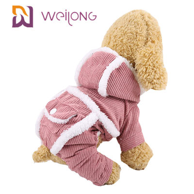 BSCI 100% Poly Corduroy Pet Pajama Dog Clothes Fall And Winter