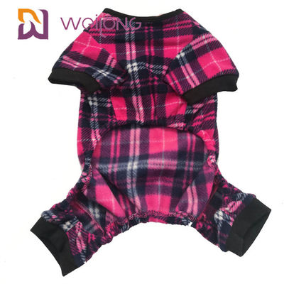 Warm Poly Fleece Dog Pajamas Customizable Bow for Autumn and Winter
