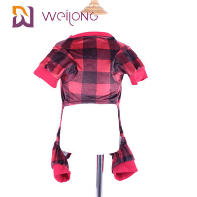 Poly Print Flannel Pet Pajama Warmth Customizable Plaid Dog Pajamas