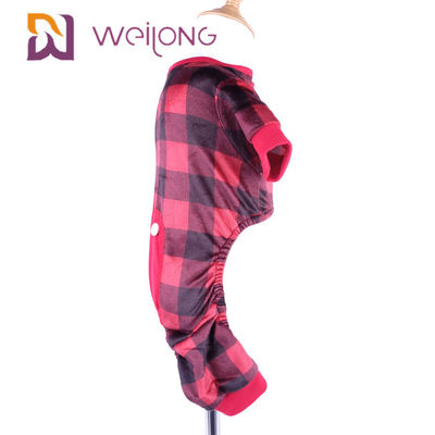 Poly Print Flannel Pet Pajama Warmth Customizable Plaid Dog Pajamas