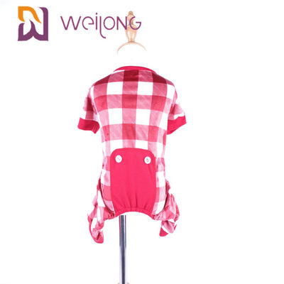 Poly Soft Fabric Red Plaid Dog Pajamas / BSCI Large Dog Pajamas