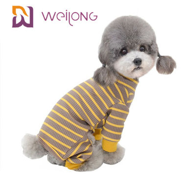 Summer Striped Black And White Plaid Dog Pajamas Customized Yarn Dyed