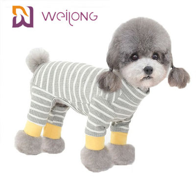 Summer Striped Black And White Plaid Dog Pajamas Customized Yarn Dyed