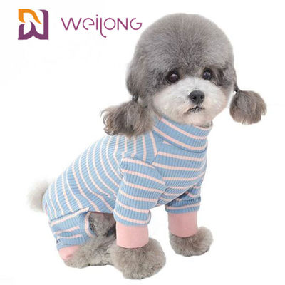 Summer Striped Black And White Plaid Dog Pajamas Customized Yarn Dyed