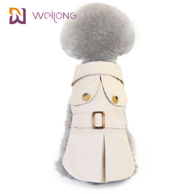 Button Opening Dust Cat Winter Wear Plaid Cotton Canvas Pet Windbreaker For Dogs