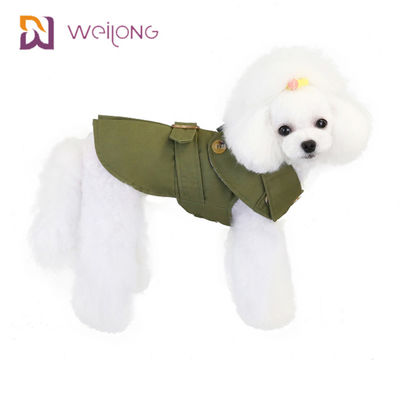 Button Opening Dust Cat Winter Wear Plaid Cotton Canvas Pet Windbreaker For Dogs