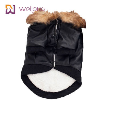 Customized Faux Fur Leatheret Pet Coat Dog Winter Clothes