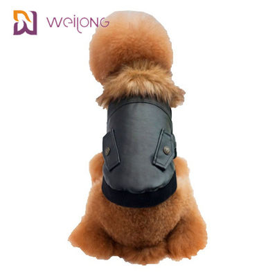 Customized Faux Fur Leatheret Pet Coat Dog Winter Clothes