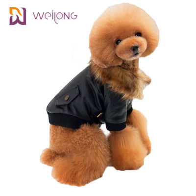 Customized Faux Fur Leatheret Pet Coat Dog Winter Clothes