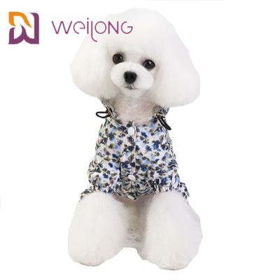 Customized Digital Print Waterproof Fabric Pet Raincoat Draw Cord Small Dog Raincoat
