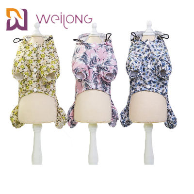 Customized Digital Print Waterproof Fabric Pet Raincoat Draw Cord Small Dog Raincoat