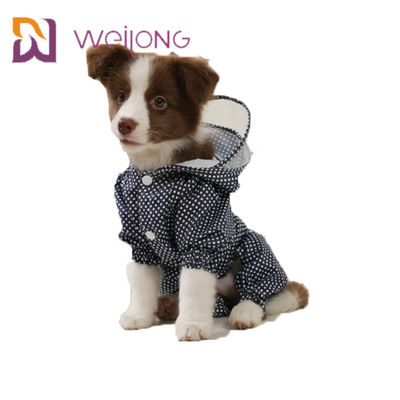 Waterproof Hooded Pet Raincoat Snaps Opening Digital Print PU Print