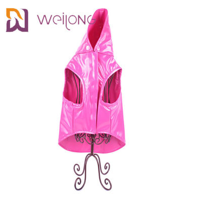 Customized Pink PU Leather Lightweight Waterproof Dog Coat Xl Dog Raincoat
