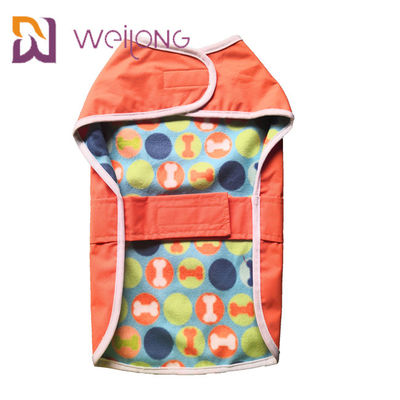 Embroider Print Polar Fleece Lined Dog Raincoat Dog Rain Suit