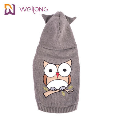 Acrylic Cloth Dog Hoodie Embroidered Knit Pet Sweater Knitted Cat Jumper