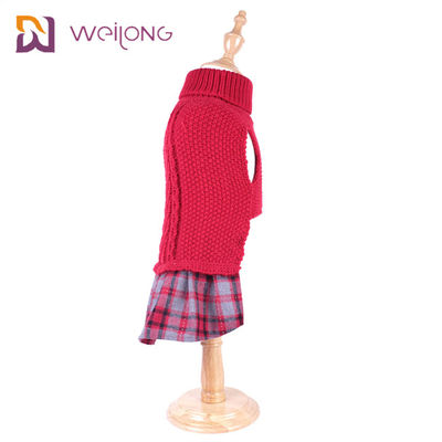 Yarn Dyed Plaid Customized Knit Pet Sweater BSCI Knitted Wool Dog Jumper