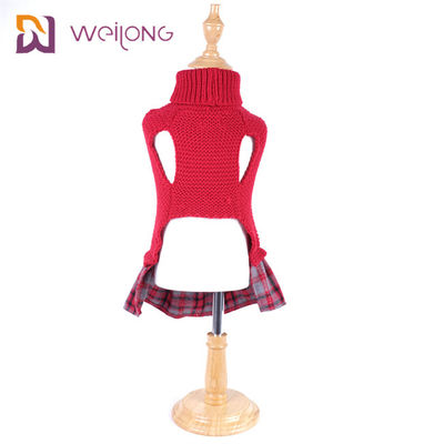 Yarn Dyed Plaid Customized Knit Pet Sweater BSCI Knitted Wool Dog Jumper