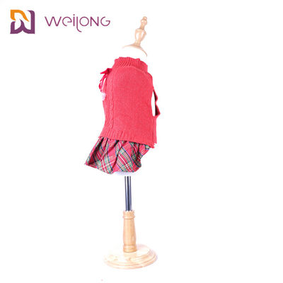 Yarn Dyed Plaid Dog Sweater Knitted Wool Dog Dress Sweatshirt Apparel