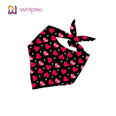 Valentines Day Pet Bandana Double Cotton Triangle Scarf Pet Holiday Bib Set