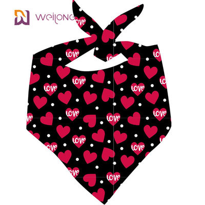 Valentines Day Pet Bandana Double Cotton Triangle Scarf Pet Holiday Bib Set