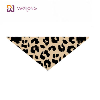 Poly Poplin Leopard Print Pet Bandana Customization Digital Printing Small Dog Bandanas