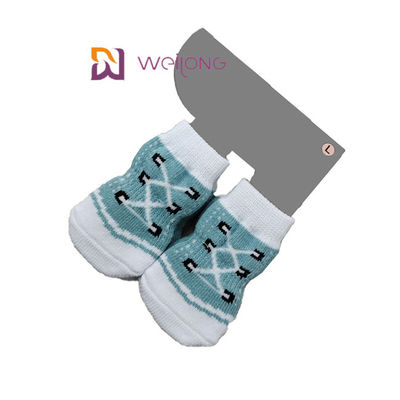 Anti Slip Custom Pet Socks Paw Protection For Indoor Wear Imitation Shoe Pattern