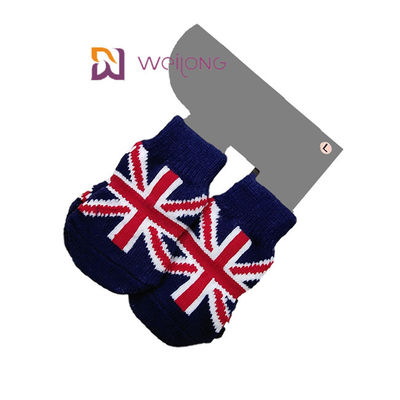 Customized Dog Sock Knitting Patterns Union Jack 95% Cotton 5% Spandex